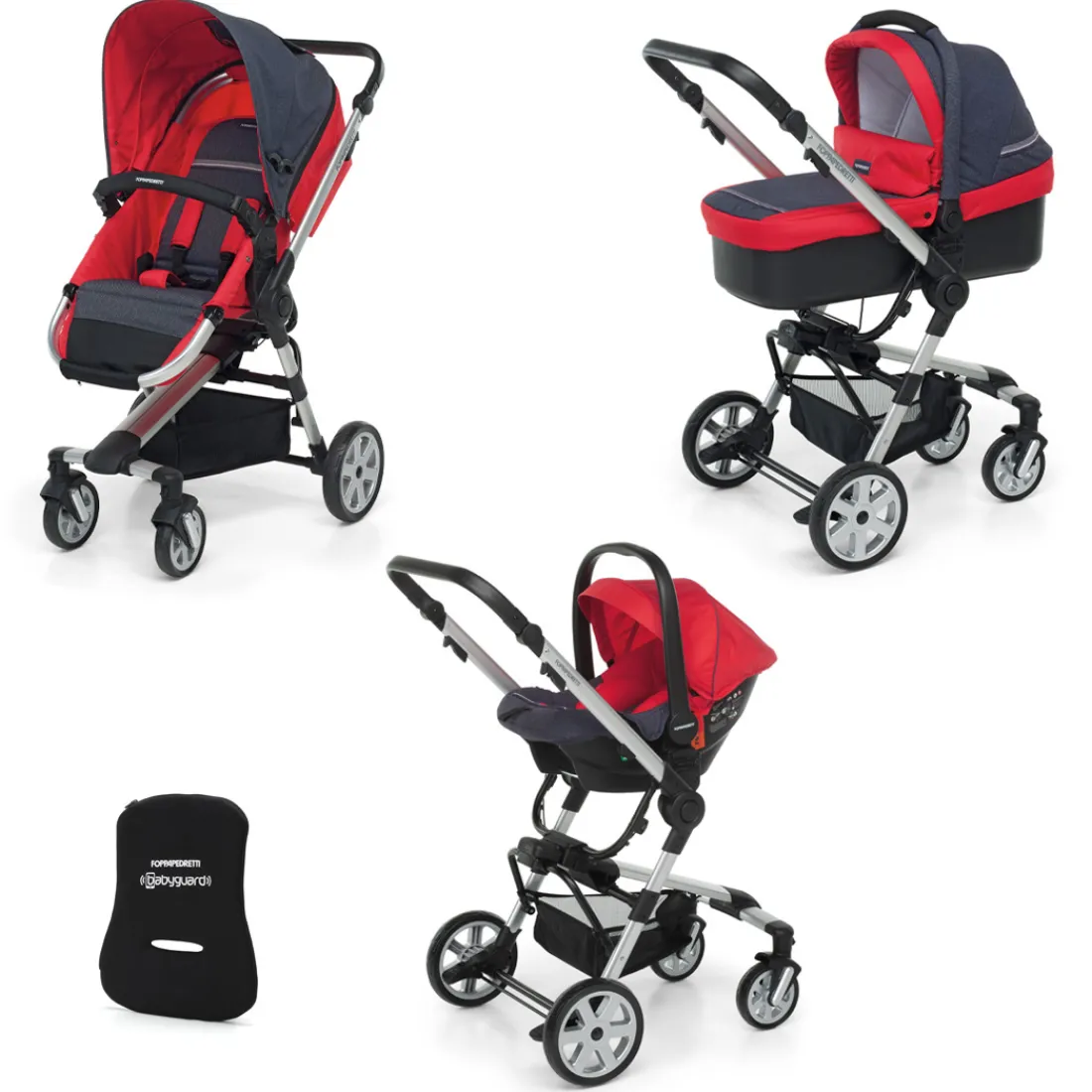 Foppapedretti Lista Nascita Supertres i-Size Denim Rosso + Babyguard Sale